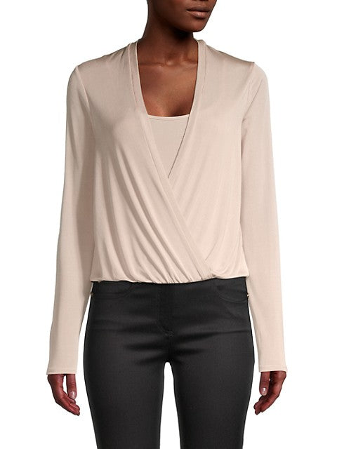 BCBG PINK CRISS CROSS CASUAL SHIRT