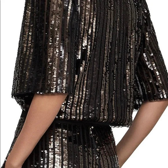BCBGMAXAZRIA Black and sequin top