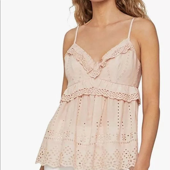 Eyelet Ruffled Camisole Top NWT BCBGMaxAzria