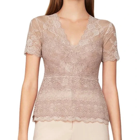 WOMENS LACE V NECK BLOUSE NWT BCBGMaxAzria