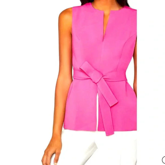 JOSLYNN WOMENS SLEEVELESS SLIT NECK BLOUSE NWT BCBGMaxAzria