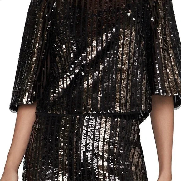 BCBGMAXAZRIA Black and sequin top