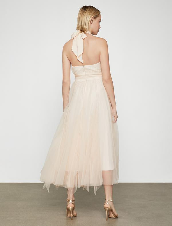 BCBGMAXAZRIA Bare Pink Tulle Gown