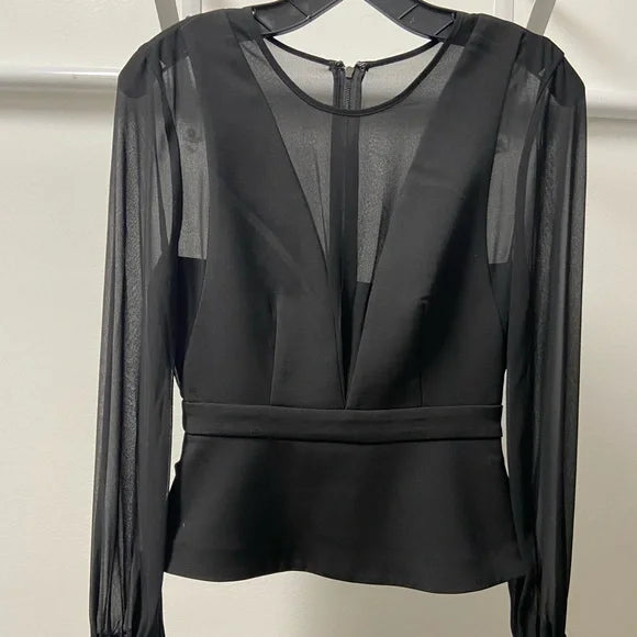 BCBG MaxAzria black long sleeve blous