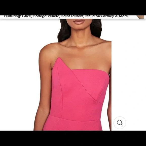 BCBGMAXAZRIA  WOMENS STRAPLESS SLIT FORMAL DRESS
