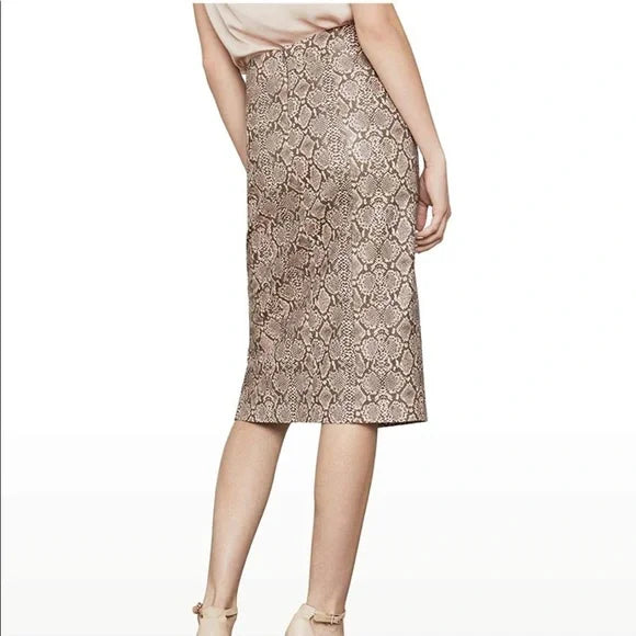 Faux Leather Snake Print Midi Pencil NWT BCBGMaxAzria