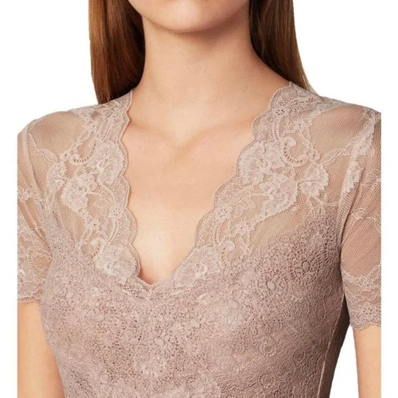WOMENS LACE V NECK BLOUSE NWT BCBGMaxAzria