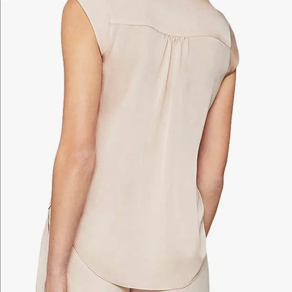 BCBG MAXAZRIA  Pintucked Satin Tunic