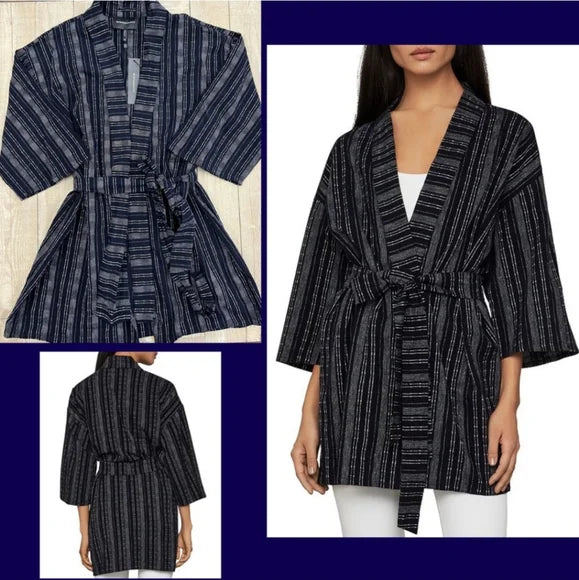 BCBG Womens Navy Topper Midi Office Jacket Blazer