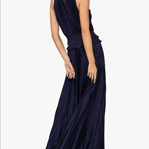 Pleated Satin Gown NWT BCBGMaxAzria