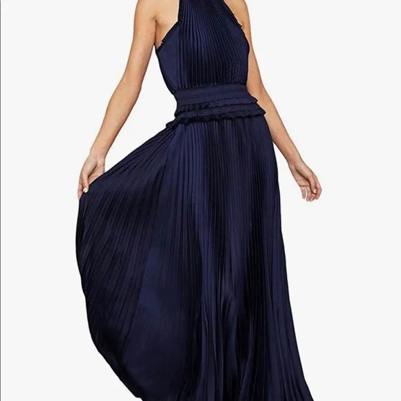 Pleated Satin Gown NWT BCBGMaxAzria