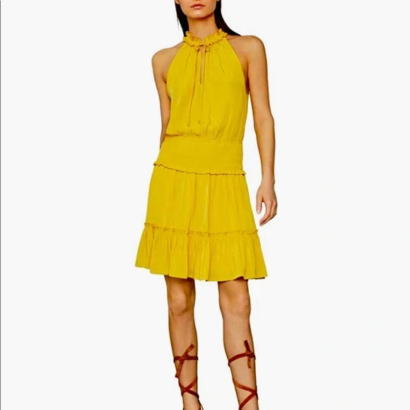 Yellow ruffled sundress NWT BCBGMaxAzria