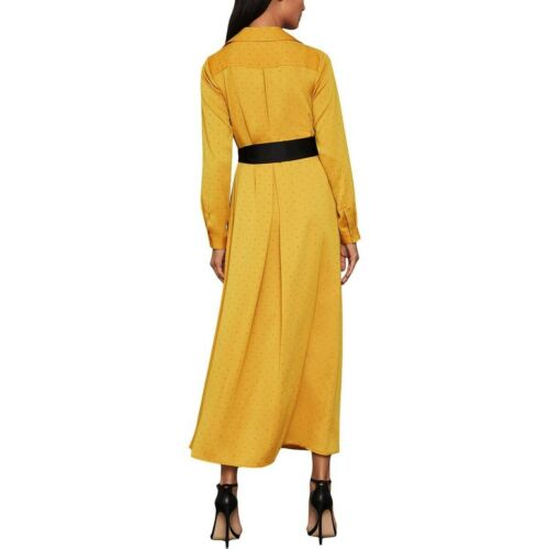 YELLOW SATIN SHIRTDRESS BCBGMaxAzria