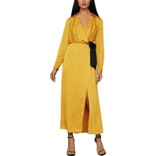 YELLOW SATIN SHIRTDRESS BCBGMaxAzria